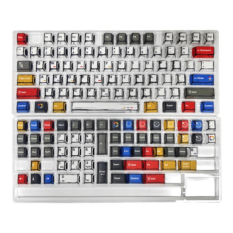Gundam Comic Hundred Mixed Lamp Key Cap Original Height 136 Key Full Set Classic Simple Mechanical Keyboard Key Cap Key Meow - Image 3